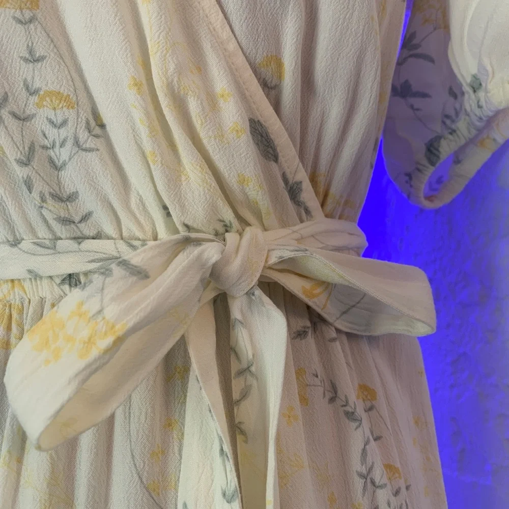Lucky Sophie Maxi Pale Yellow Wrap Dress - Picture 3 of 7